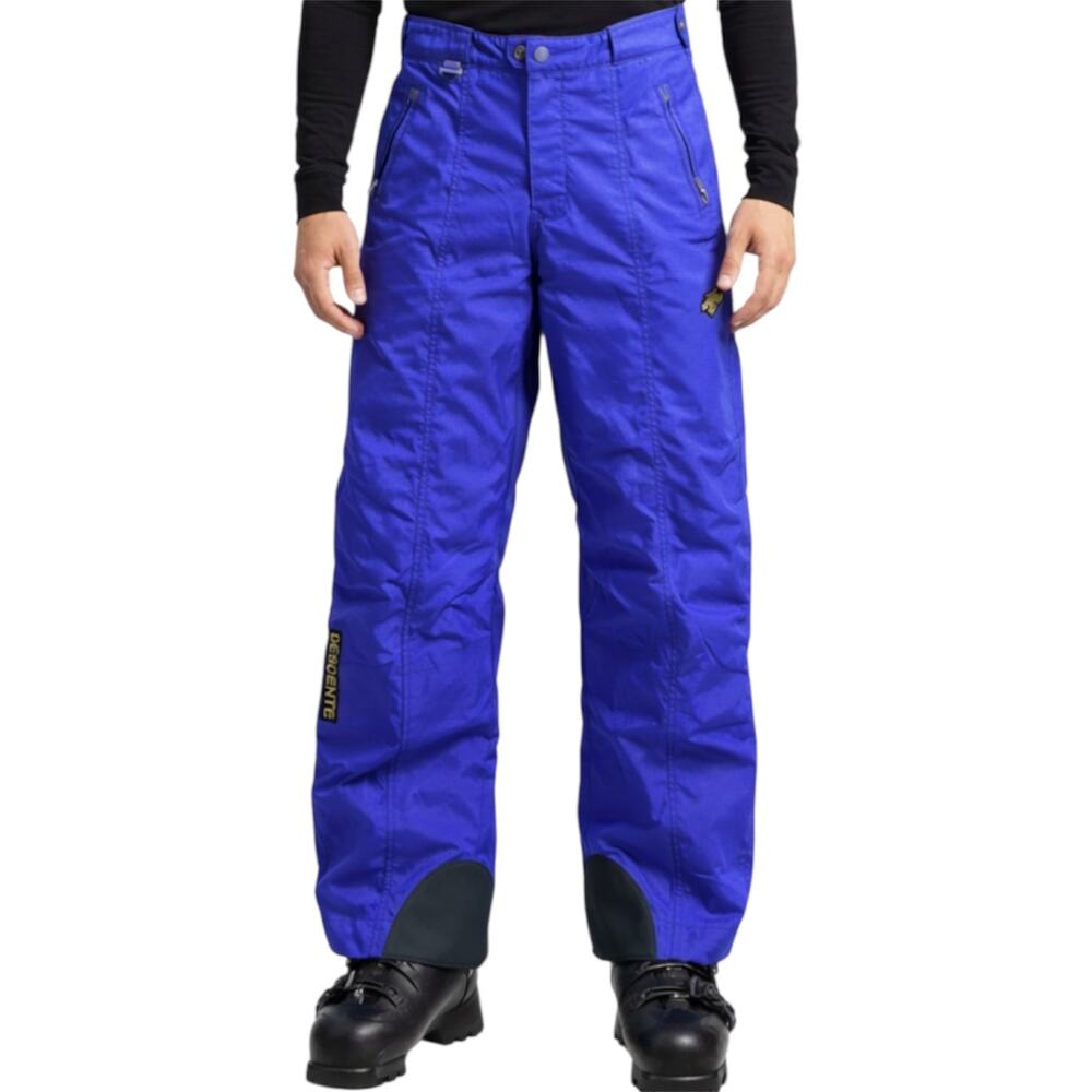 Vintage Descente Ski Pants Entrant Elastic Waist Zip Pockets Purple Black 32